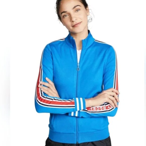 Tory Burch Sport Side Stripe Track Jacket XL - Picture 3 of 8